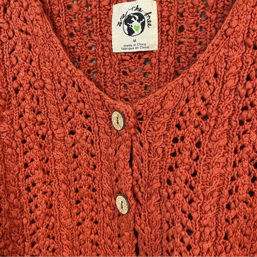 Free people knit crochet Vest Top in Rust - Picture 8 of 9